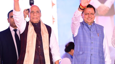 'He should be called Dhurandhar Dhami': Defence minister Rajnath Singh on 4 years of Uttarakhand govt | India News