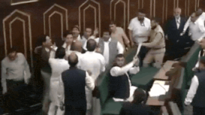 Watch: Massive ruckus in J&K Assembly as NC MLAs protest over killing of Iran's Ali Khamenei | India News