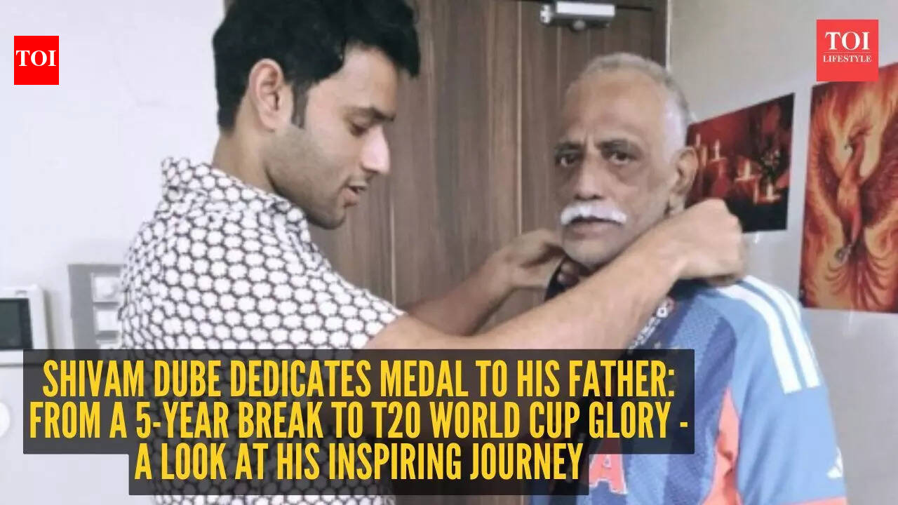 Shivam Dube dedicates medal to his father: From a 5-year break to T20 World Cup glory - A look at his inspiring journey |