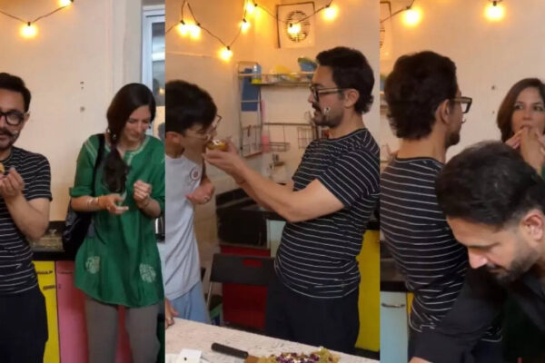 Aamir Khan cuts his birthday cake with girlfriend Gauri Spratt, kids Azad Rao, Ira and Junaid Khan, Irfan Pathan shares inside VIDEO |