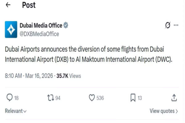 Middle East War: Dubai Airports update 16 March: DXB temporarily suspends flight operations after fire incident, Emirates halts services