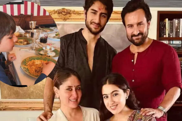 Saif Ali Khan, Kareena Kapoor Khan's son Taimur enjoys Biryani on Eid, Ibrahim Ali Khan gives a sneak peek into the celebrations | Hindi Movie News