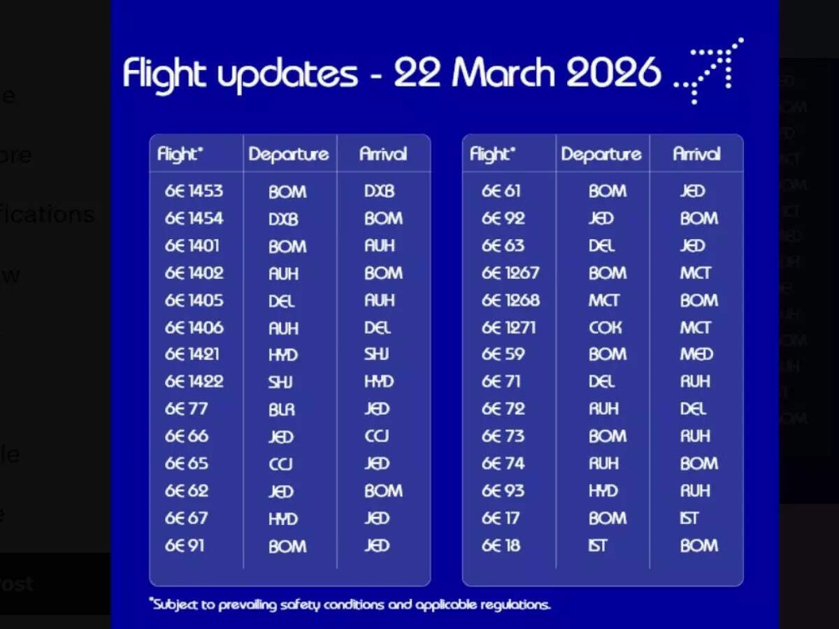 Uae Airport Departures: Dubai Airports March 22 update: Air India & Air India Express announce 50 flights; IndiGo issues fresh travel advisory