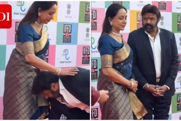 Nandamuri Balakrishna touches Hema Malini’s feet at IFFD 2026, seeks her blessings; video goes viral | Telugu Movie News