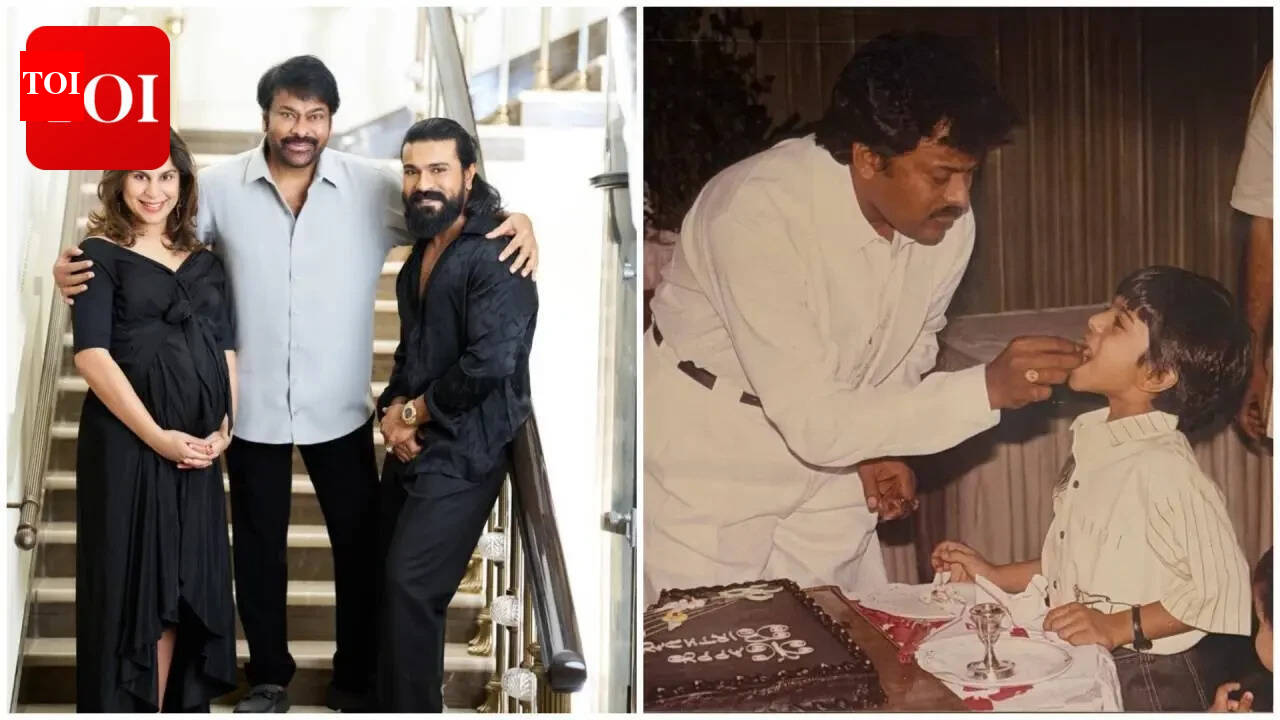 On Ram Charan 41st birthday, Upasana Konidela hints at daughter Anveera’s resemblance as Chiranjeevi shares unseen childhood photos |