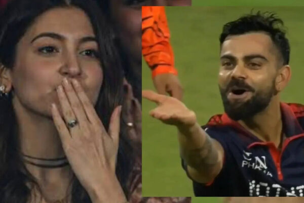 Virat Kohli throws flying kisses at Anushka Sharma after RCB wins, the internet can't keep calm: 'Someone tell them they are married' - VIDEO | Hindi Movie News