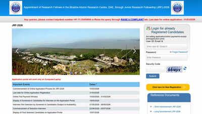 Barc Jrf 2026 Recruitment: BARC begins online applications for 105 Junior Research Fellowships under JRF-2026 programme; check details and direct link here