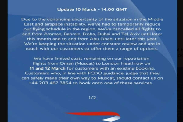 Uae Flights Update: British Airways cancels UK–Abu Dhabi flights until later this year amid Middle East airspace instability