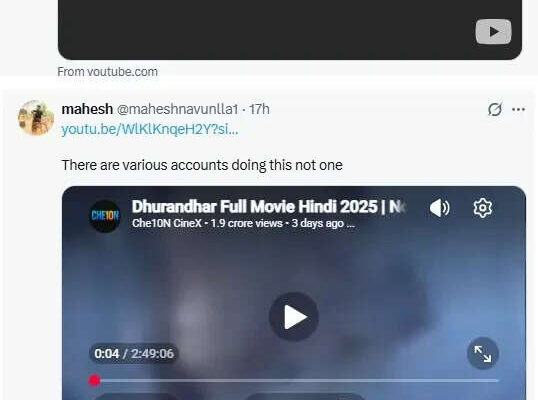 'Dhurandhar 2' full movie leaked on YouTube and piracy sites, taken down after fans alert makers - Reports | Hindi Movie News