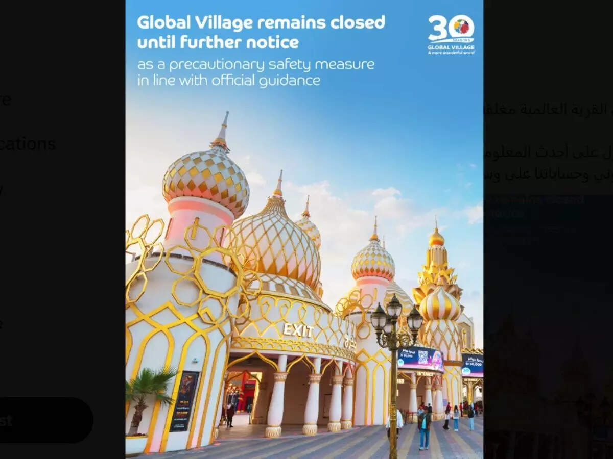 Dubai tourism update: Eid Al Fitr fireworks cancelled at Global Village amid Middle East situation; prime attractions remain closed |