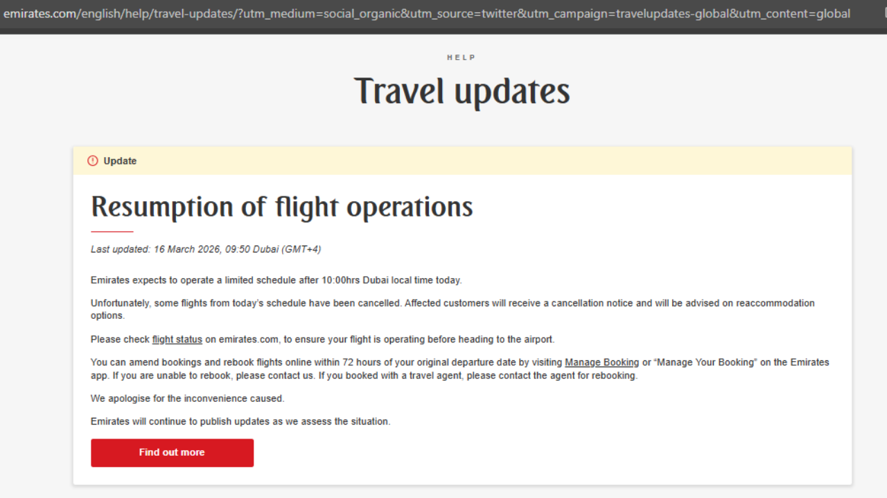Emirates issues update: Reduced flight schedule likely; some cancellations confirmed - what travellers need to know |