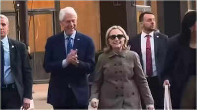 ‘No, don’t do that’: Hillary Clinton pulls back as Bill Clinton nudges her toward busy crosswalk — watch video