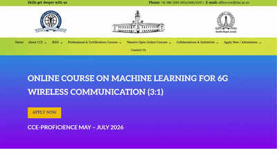 Iisc 6G Course: IISc CCE announces 6G ML course with Python, AI modules and evening online classes; check details here