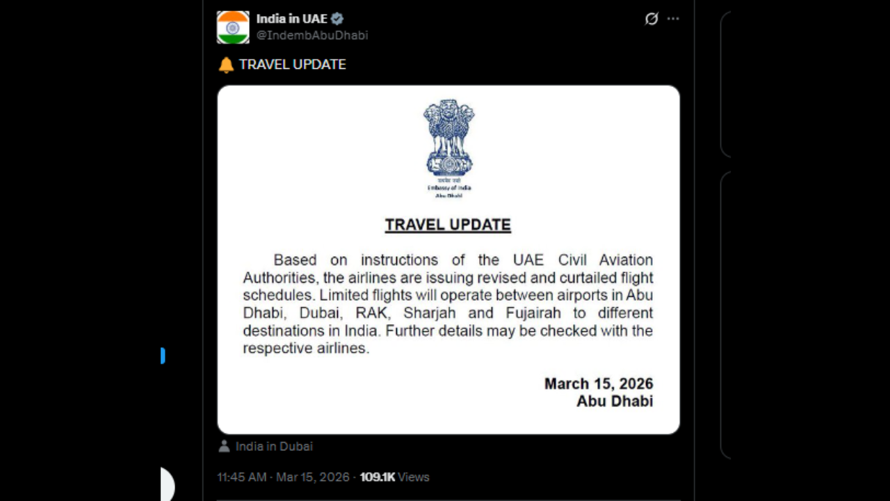 UAE travel update: Emirates suspends Dubai flights until further notice; Indian Embassy in Abu Dhabi issued travel advisory |