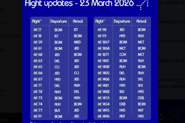 Dubai International Airport: Dubai Airports update 23 March: Air India group to operate 30 flights; IndiGo warns of “changes at short notice due to the evolving situation in the Middle East”