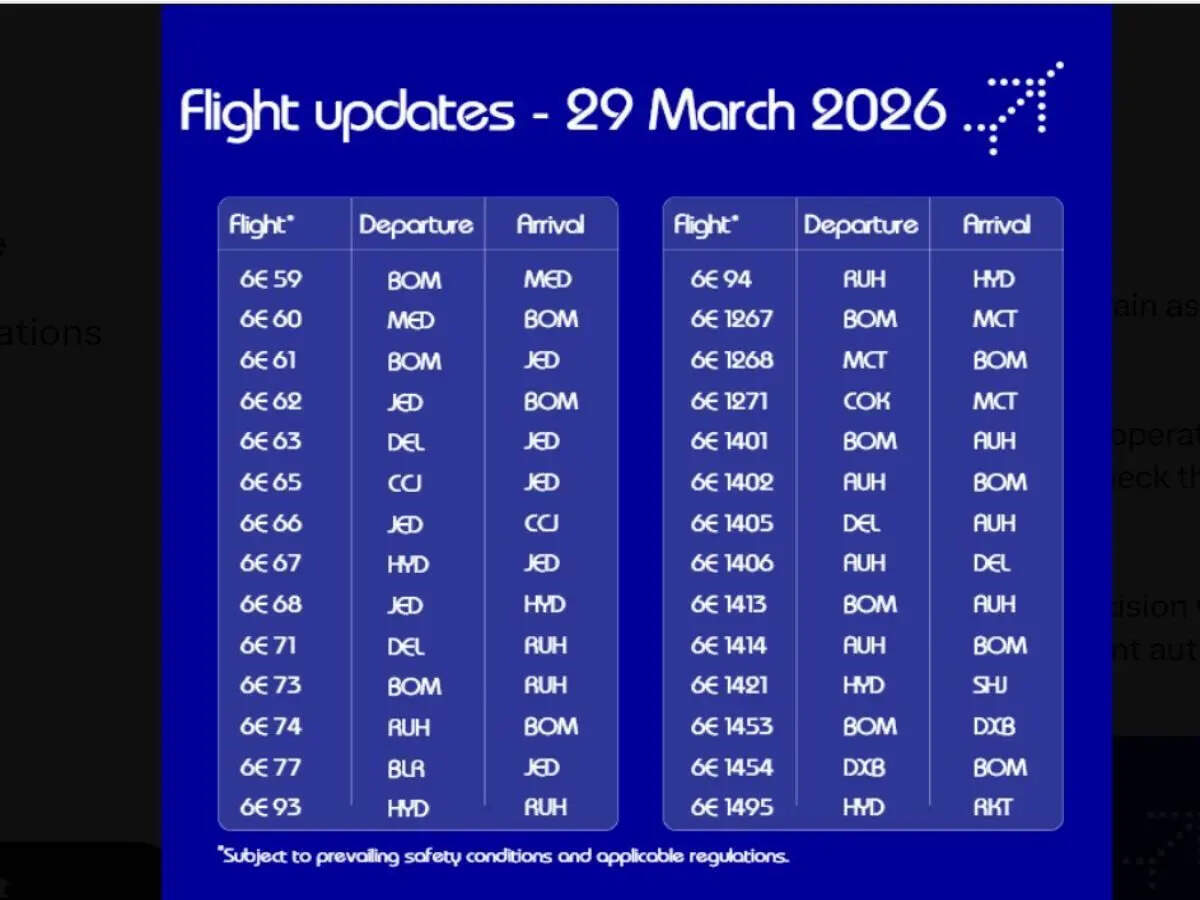 Dubai Airports Update March 29, 2026: Air India Group to run 30 flights; IndiGo says “we stand with you to ensure your travel plans remain as smooth as possible”