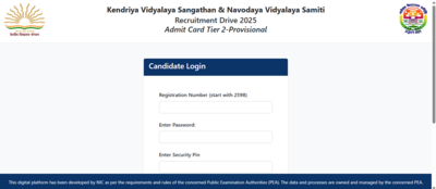 KVS NVS Tier 2 admit card 2026 released: Direct link to download hall ticket here