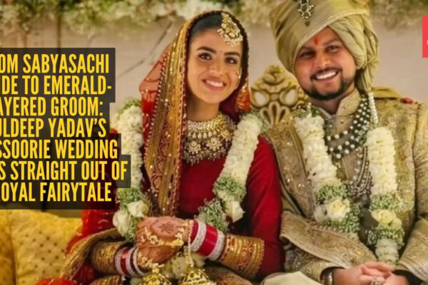 Bride joins the Sabyasachi brides club, groom's emerald-layered sherwani steals the show