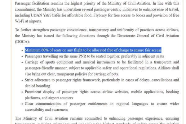 New Flight Rules In India: 60% seats on flights to be free and more passenger-friendly rules announced by Ministry of Civil Aviation; what travellers in India need to know