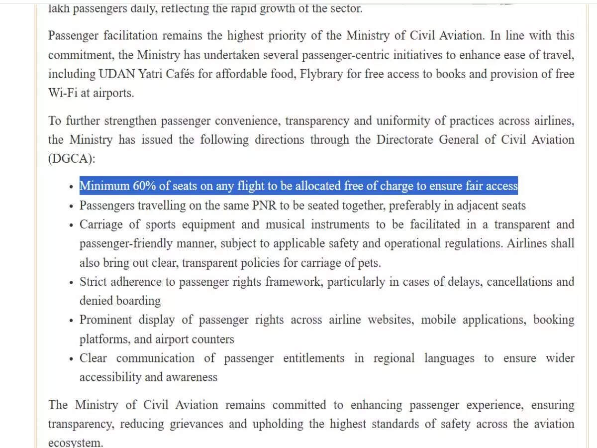 New Flight Rules In India: 60% seats on flights to be free and more passenger-friendly rules announced by Ministry of Civil Aviation; what travellers in India need to know