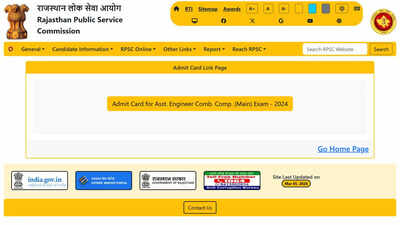 Rpsc Aen Admit Card: RPSC AE mains admit card 2026 out at rpsc.rajasthan.gov.in ahead of March 22 and 23 exams for 1014 posts; download here