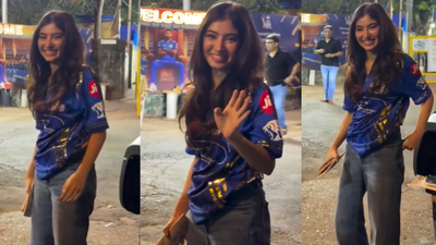 Dhurandhar 2 fame Sara Arjun turns heads at Wankhede for MI vs KKR - Watch | Cricket News