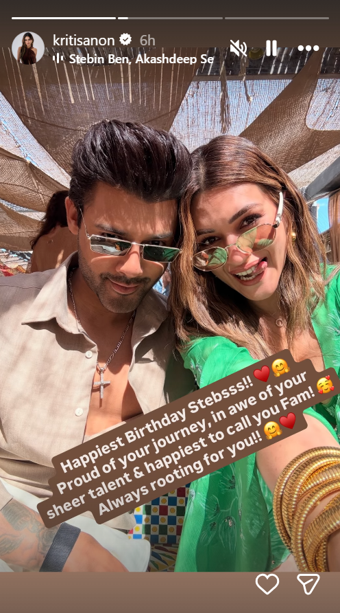 Kriti Sanon shares adorable birthday note for 'Jiju' Stebin Ben: ‘Happiest to call you family’ |