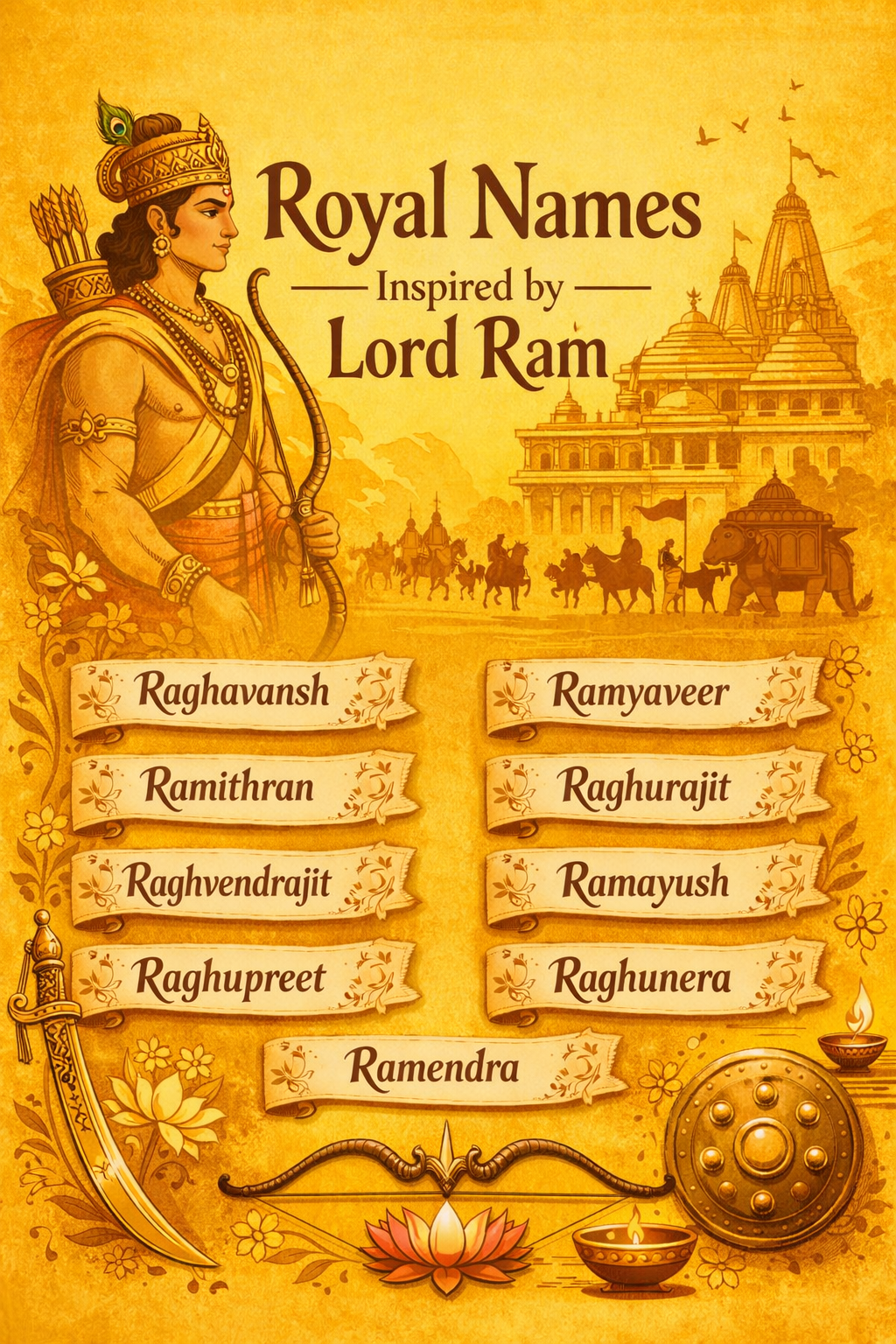 Strong, powerful baby boy names inspired by Lord Ram