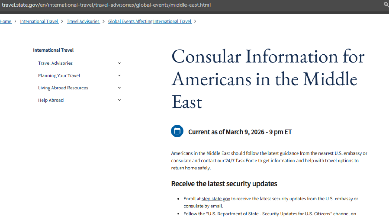 Us Travel Guidance: US offers travel guidance for citizens in Middle East, shares emergency contacts and possible departure options |