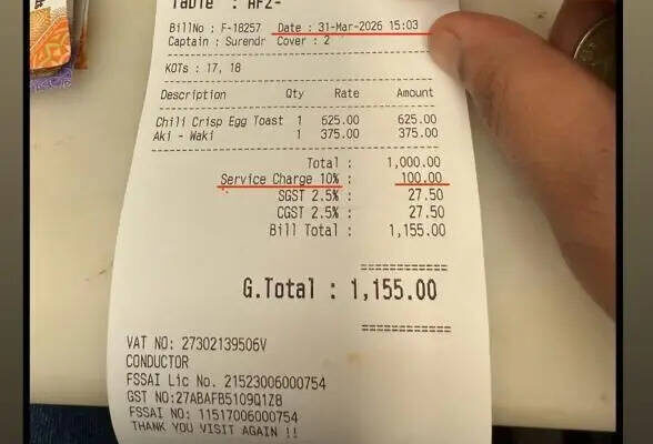Vikrant Massey flags restaurant’s illegal service charge through SM post, deletes it later |