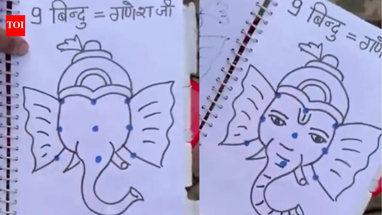 Lord Ganesha Painting: How to draw Lord Ganesha in just 9 dots: Viral X post shows how kids can learn creatively online
