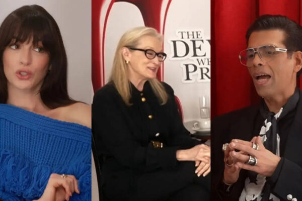 Meryl Streep approves of Karan Johar’s Rs 1.25 lakh shoes as he chats with her and Anne Hathaway ahead of 'The Devil Wears Prada 2' | Hindi Movie News