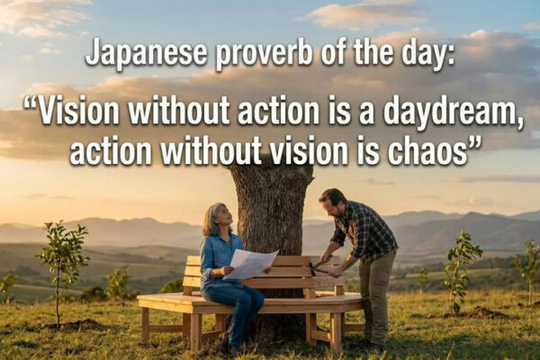 Japanese proverb of the day: “Vision without action is a daydream, action without vision is chaos” |