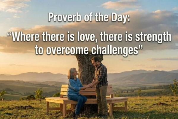 Proverb of the day: “Where there is love, there is strength to overcome challenges” |