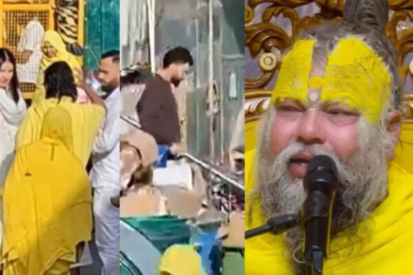 Anushka Sharma, Virat Kohli visit Premanandji Maharaj in Vrindavan on Akshay tritiya, video goes viral - WATCH | Hindi Movie News
