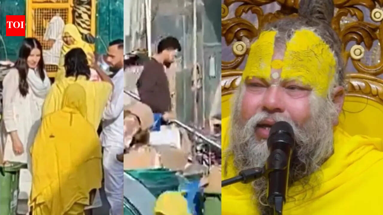 Anushka Sharma, Virat Kohli visit Premanandji Maharaj in Vrindavan on Akshay tritiya, video goes viral - WATCH | Hindi Movie News