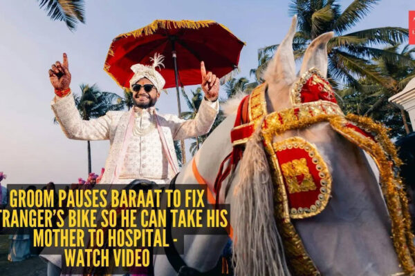Heartwarming: Groom pauses baraat to fix stranger’s bike so he can take his mother to hospital - watch viral video