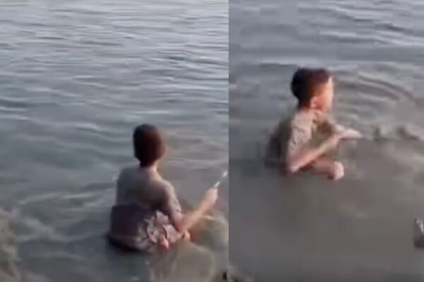 Boy goes to the pond to brush his “friend’s” teeth … but who he meets comes as an unexpected shock!
