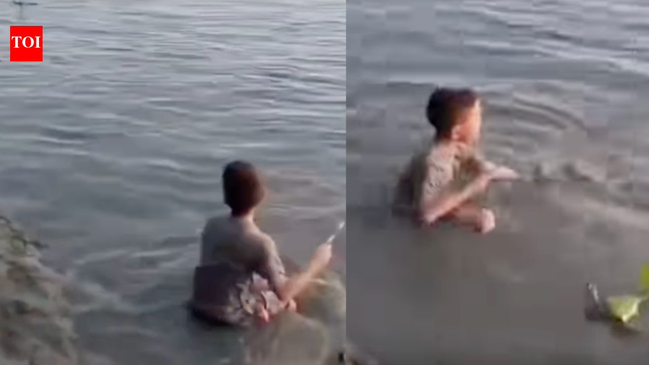 Boy goes to the pond to brush his “friend’s” teeth … but who he meets comes as an unexpected shock!