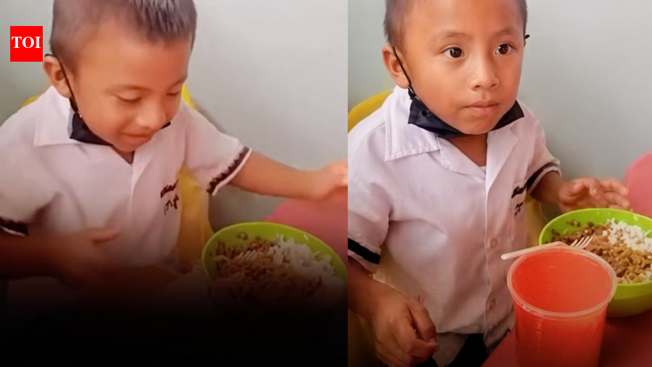 This little boy was not willing to eat the best part of his meal because he was saving it for... "It's for my..." |