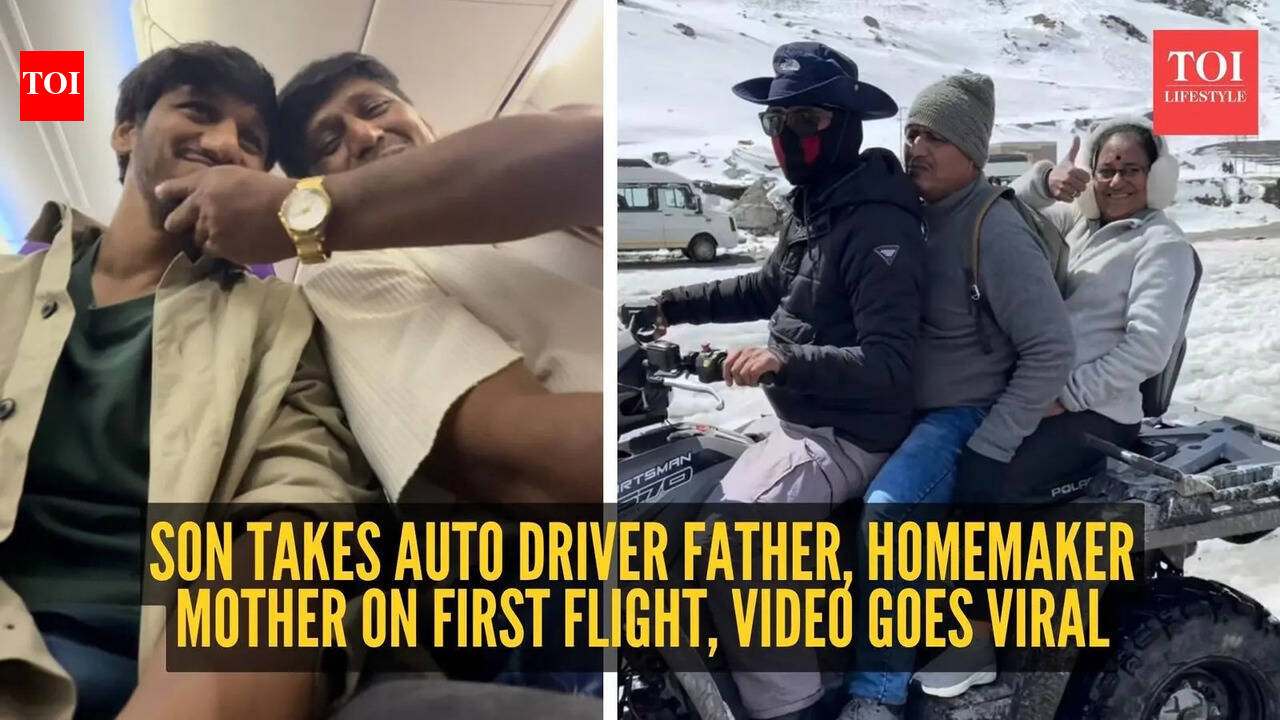 'Unke chehre ki… khushi meri life ki sabse badi achievement thi': Son takes auto driver father, homemaker mother on first flight, video goes viral