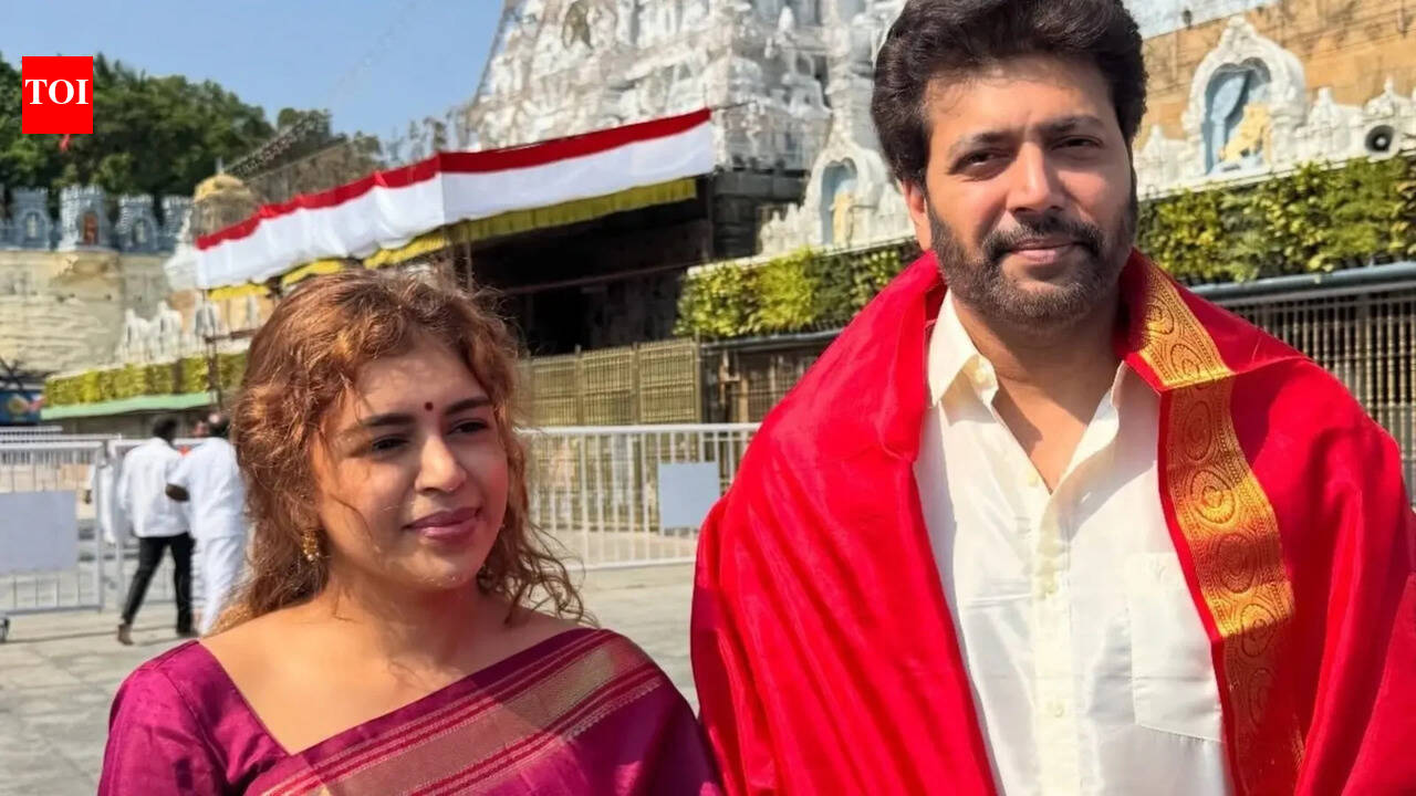 Ravi Mohan visits Tirupati with Kenishaa Francis before voting; Photos spark debate during Election day | Tamil Movie News