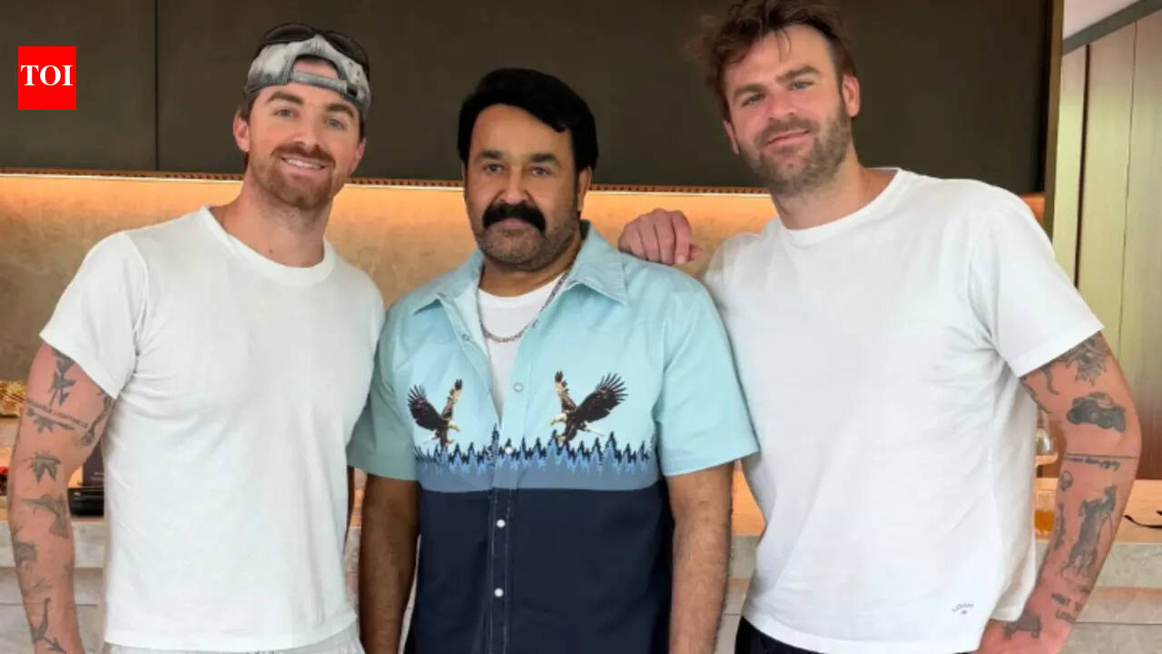 Mohanlal meets The Chainsmokers; 'Patriot' actor poses with the popular EDM duo | Malayalam Movie News