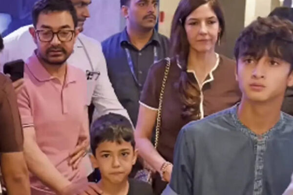 Aamir Khan and girlfriend Gauri Spratt turn Junaid Khan and Sai Pallavi's 'Ek Din' event into family affair; star couple attends event with their sons - WATCH﻿ |