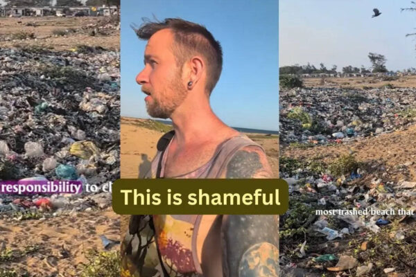 “Pick up your trash. This is shameful”; foreign vlogger slams people for polluting this historic beach in South India