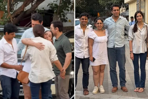 Aamir Khan’s daughter Ira Khan, Nupur Shikhare greet Gauri Spratt with warm hugs; Junaid Khan joins for a family picture |