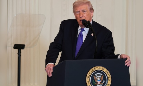 Trump says Hormuz open for business but US blockade to stay; oil plunges, Dow upbeat