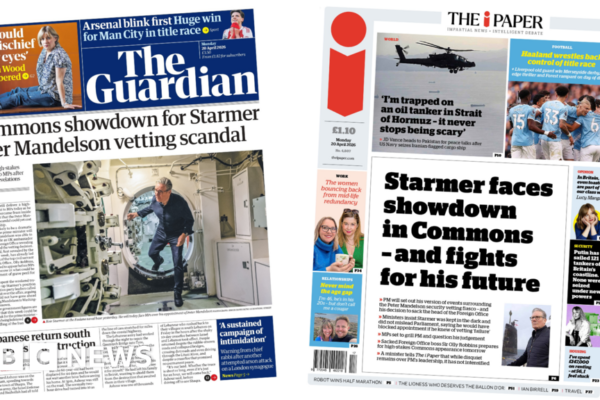 Newspaper review: 'Commons showdown' and 'Starmer fights for future'