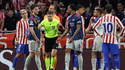 Arsenal, Atletico trade penalties in tense 1-1 Champions League semi-final first leg