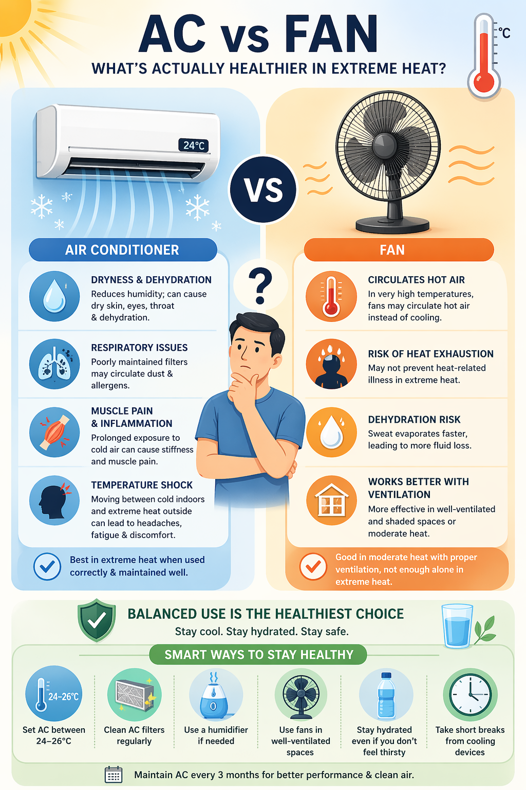 AC vs Fan in a heatwave: What actually keeps you safe when temperatures soar? |
